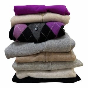 Flawed Cashmere Sweater Crafting Lot Of 12 Assorted Colors Upcycle Cutter DIY